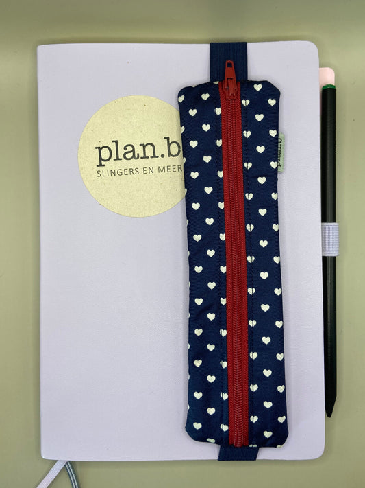 NOTEBOOKETUI donkerblauw&hartjes